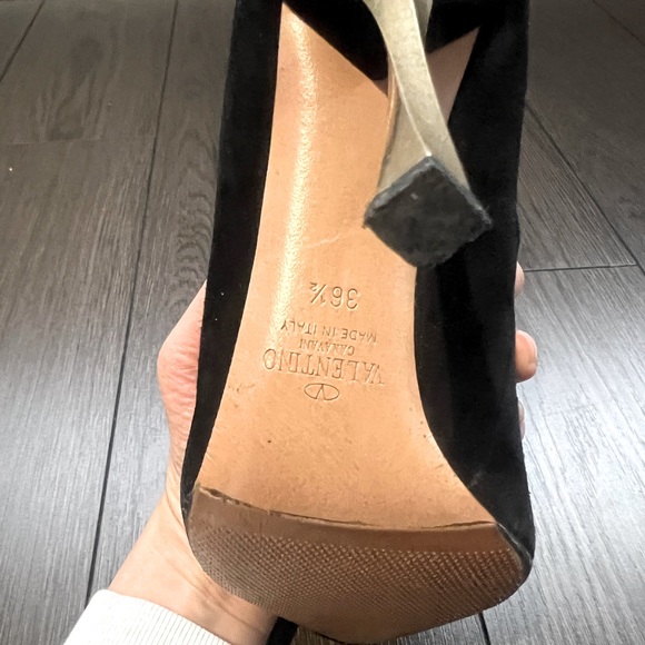 Valentino Suede gold heeled booties - Picture 4 of 7